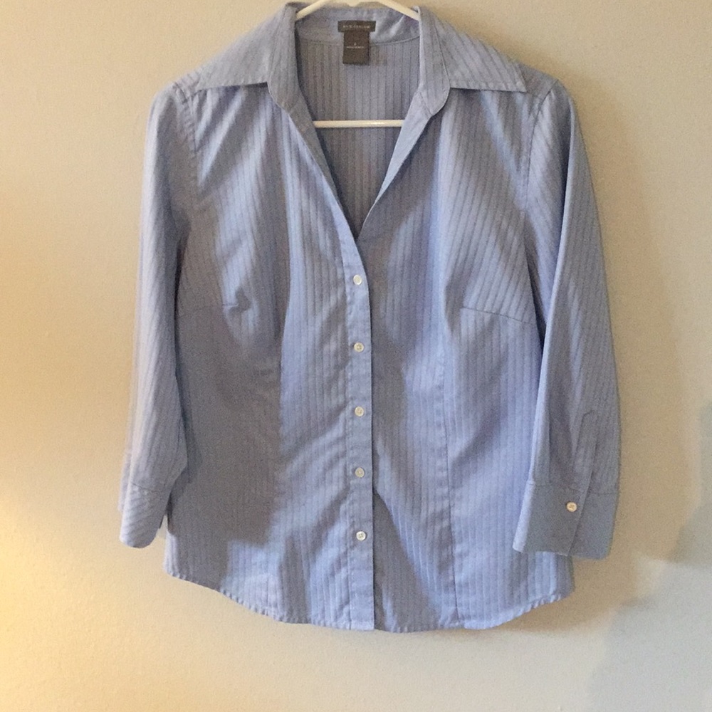 Ann Taylor Button Down Blue Stripes shirt